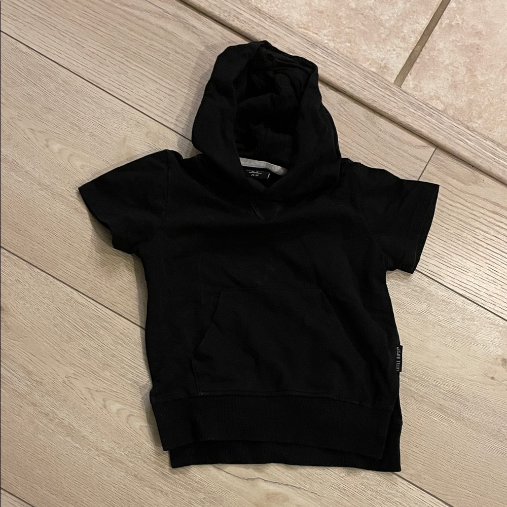 Little Bipsy Black Short Sleeve Hoodie